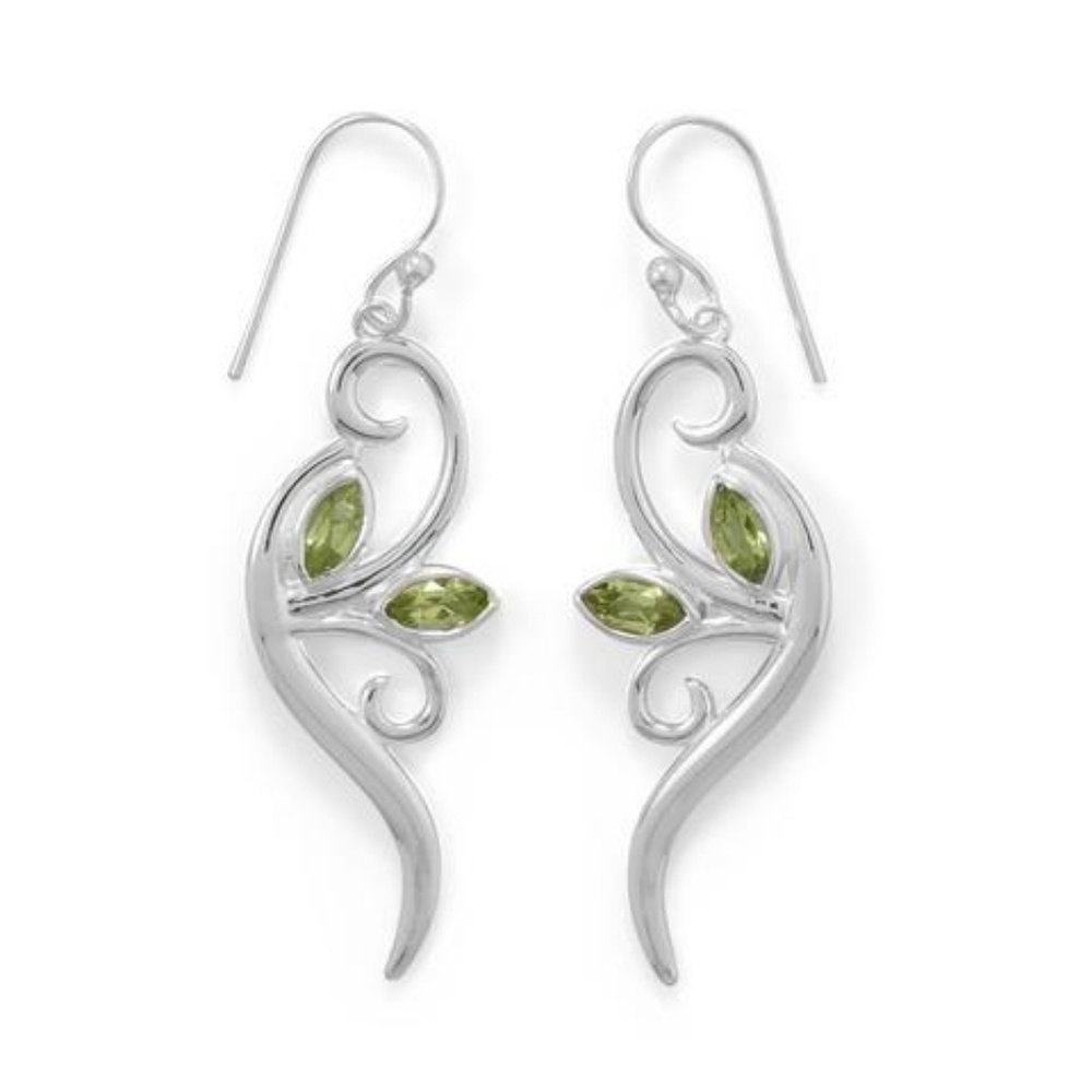 3 pcs. Peridot Leaf and Branch Earrings